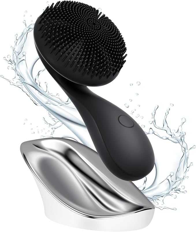2 in 1 Facial Cleansing Brush, Rotating Magnetic Beads & Massage Cleaning Electric Face Scrubber, Waterproof and Rechargeable Exfoliating Face Scrubber Brush