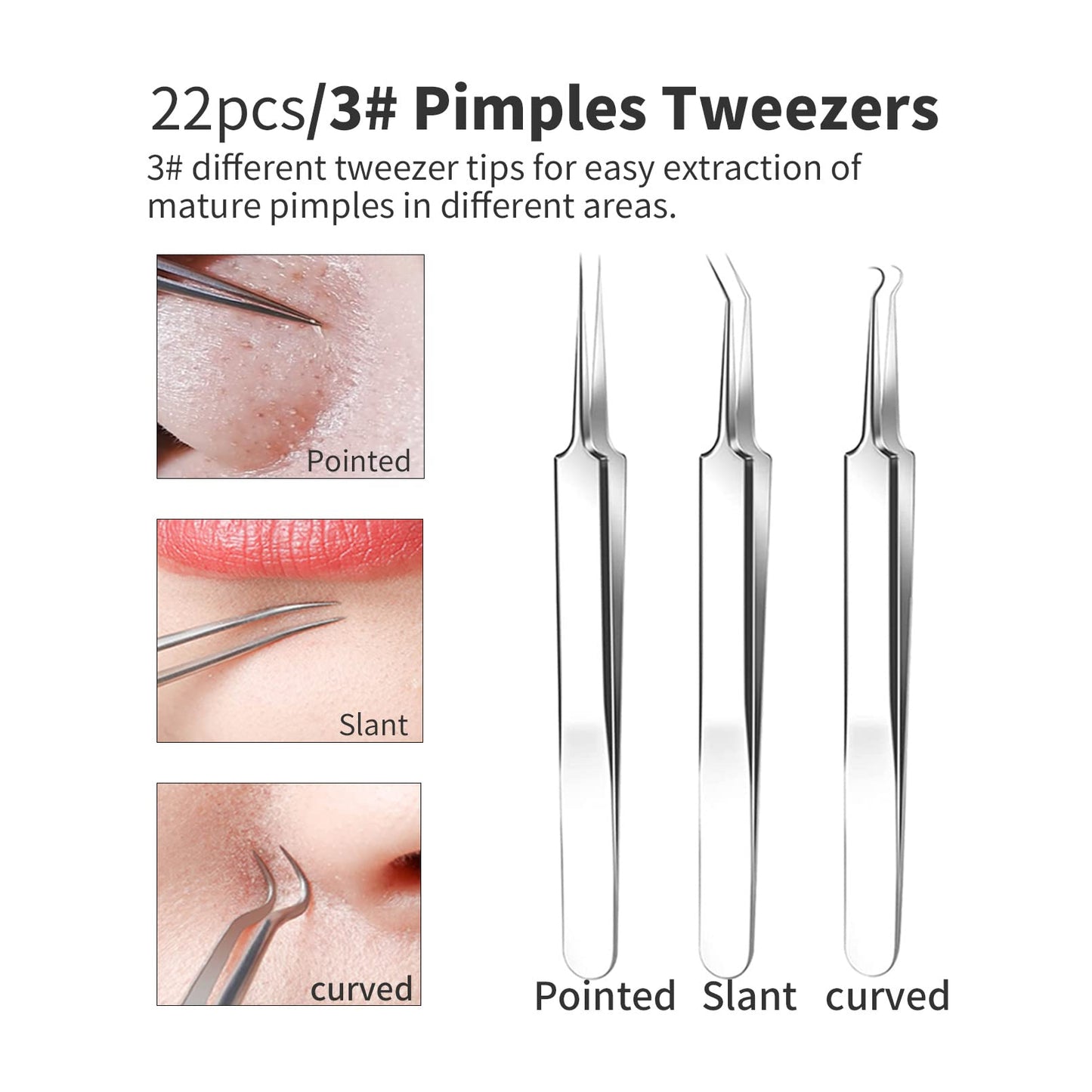 2025 Professional Pimple Popper Tool Kit - 22 PCS Blackhead Remover Tools for Acne and Zit Popping Comedone Extractor with Magnifying Glass