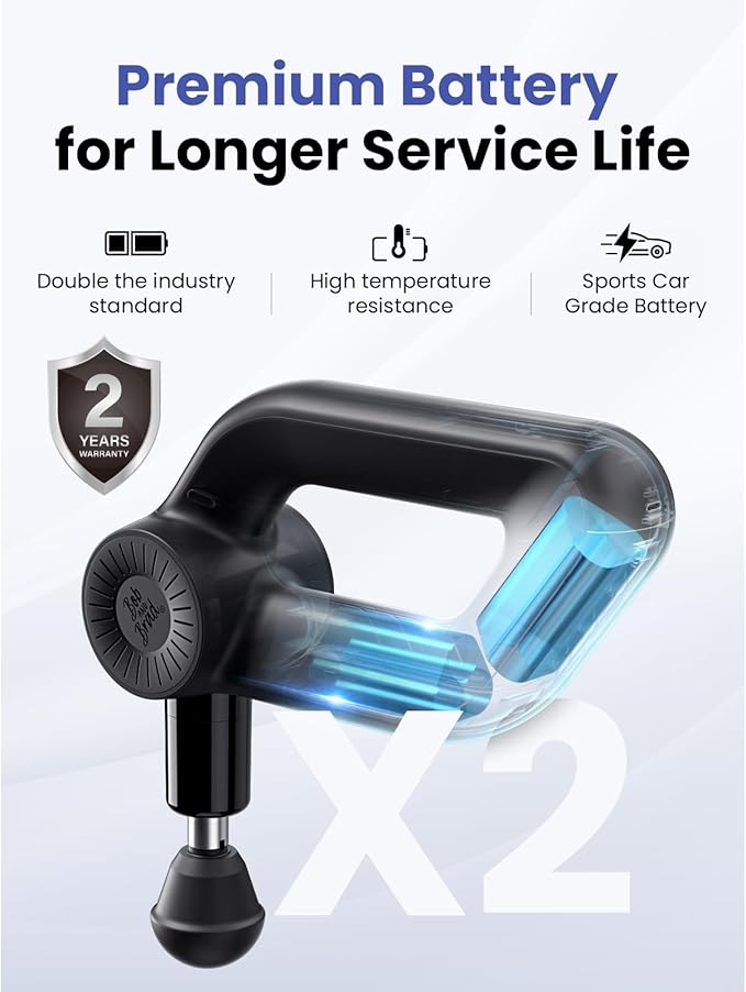 BOB AND BRAD D6 Pro Massage Gun Deep Tissue Percussion with 16mm Amplitude, Professional Muscle Massager for Athletes Pain Relief, Quiet Electric Back Massager, Gifts for Him