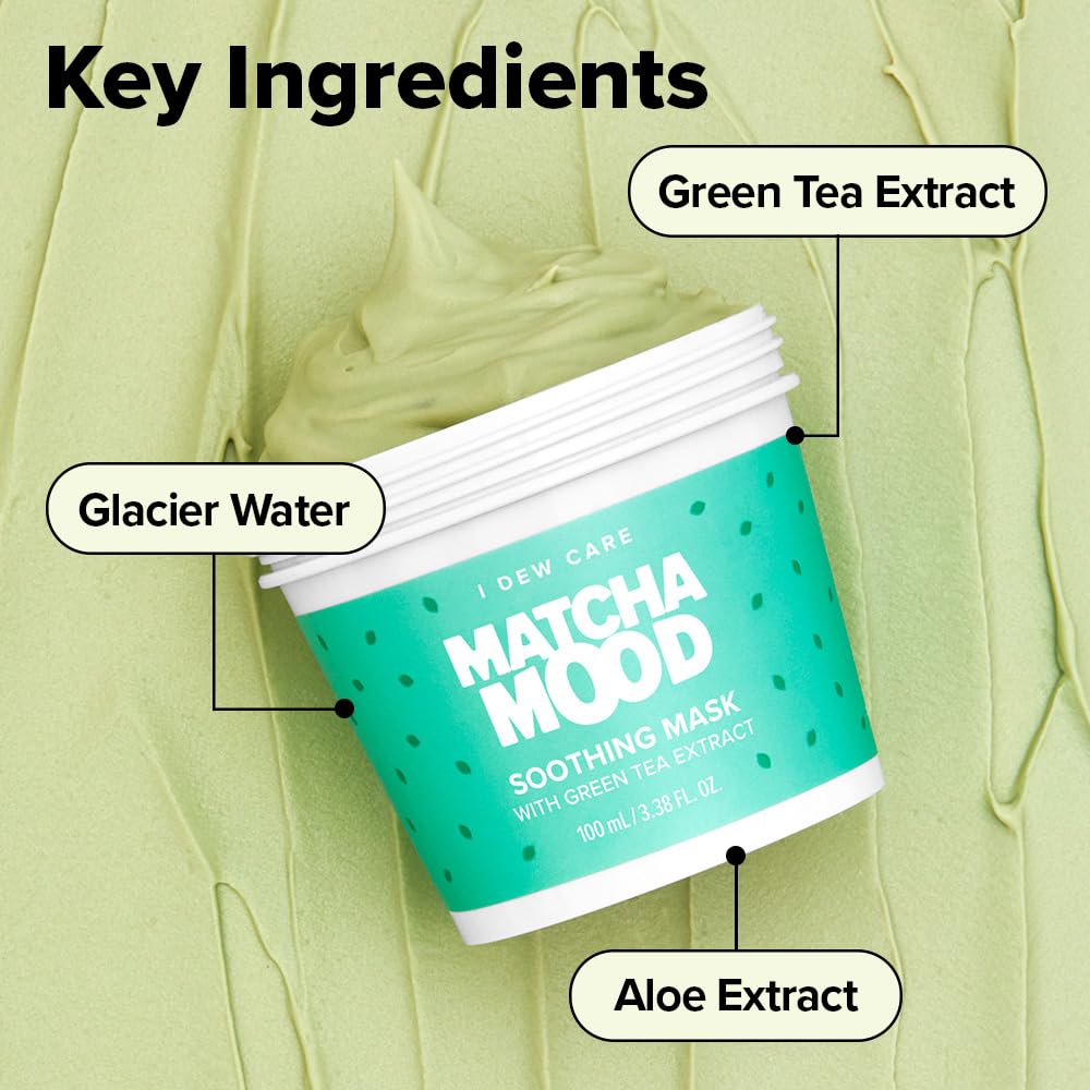 I DEW CARE Wash Off Face Mask Skincare Gift Set - Mini Scoops | Facial Masks, Matcha, Hyaluronic Acid, Korean Self Skincare, Facial Treatment, Vegan, Cruelty-Free, Exfoliating, Soothing, Pore Mask