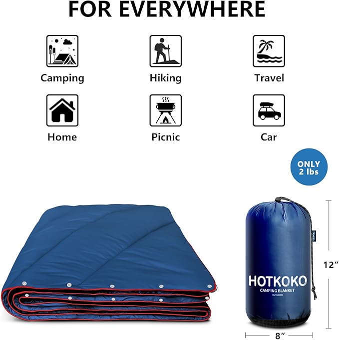 Camping Blanket,Puffy Blanket Lightweight Packable Camping Blanket Outdoor Blanket for Camping,Traveling, Stadium, Hiking, Picnics