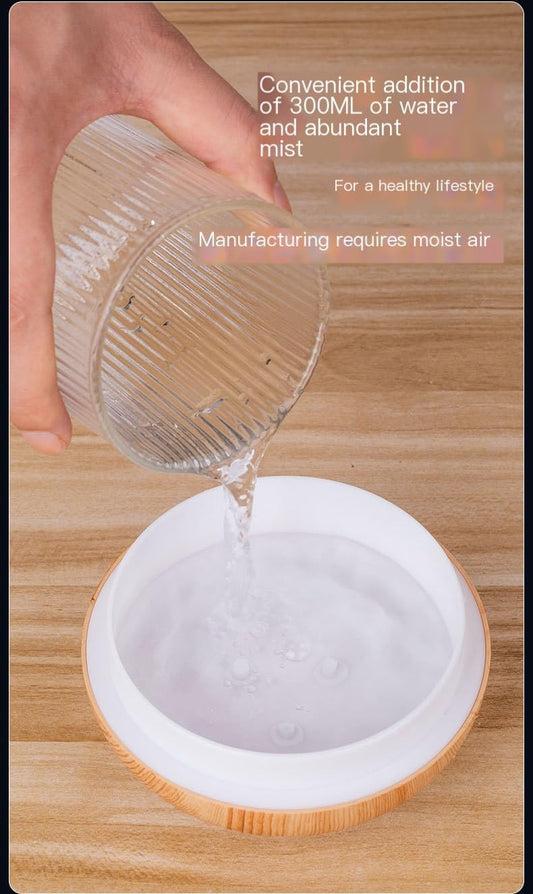 Humidifiers for Bedroom, 300ml Portable Mini Humidifier Wooden Vase Flower Diffuser for Baby Bedroom Travel Office