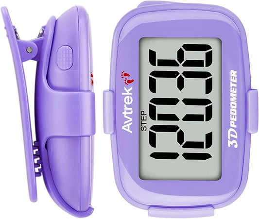 3D Step Counter Clip On with LED Backlight Pocket Pedometer for Walking Outdoor Activities Fitness Tracker Without Smartphone