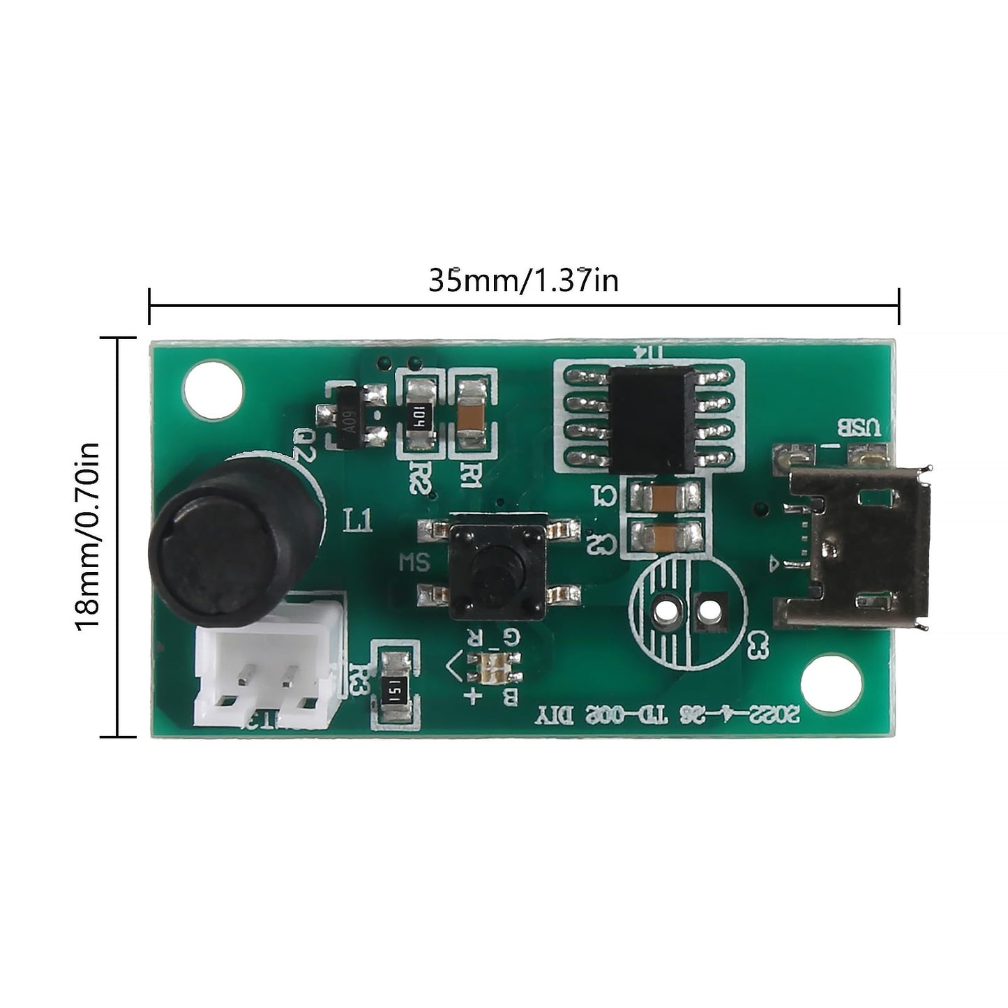 5Pcs USB Humidifier Module 5V USB Spray Module Circuit Board Atomization Module Atomization Plate Atomizer DIY Incubation Experimental Equipment