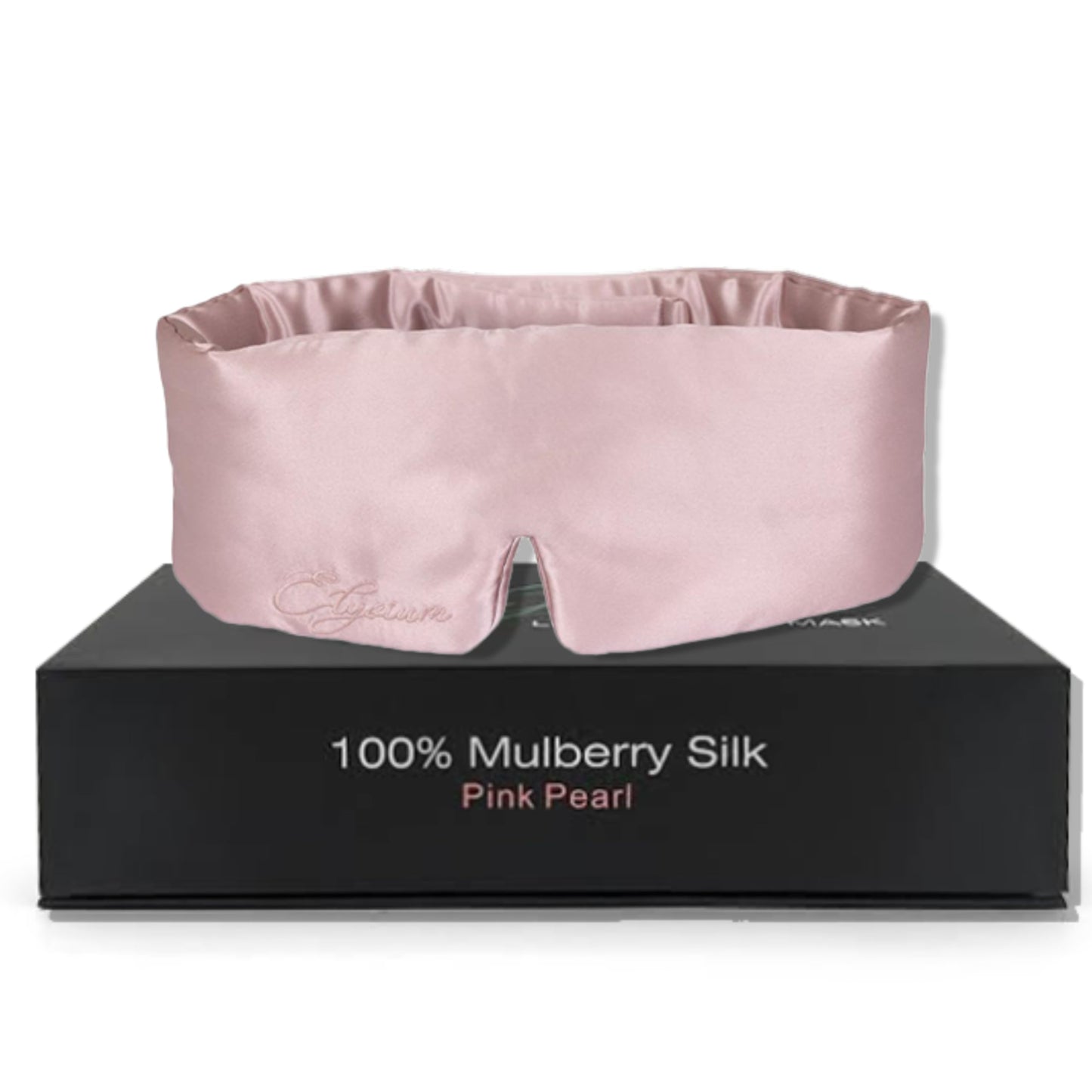 Elysium Luxury Silk Sleep Mask | 100% Mulberry Silk Eye Mask for Sleeping in Total Darkness | Deep Sleep Masks for Women and Men | Travel Eye Masks for Sleep (Pink Pearl)