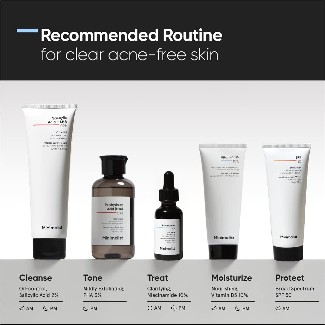 Minimalist 10% Vitamin B5 Face Moisturizer for Oily & Acne Prone Skin | Oil Free Fast Absorbing Lightweight Gel | For Women & Men | 1.7 Oz / 50 gm