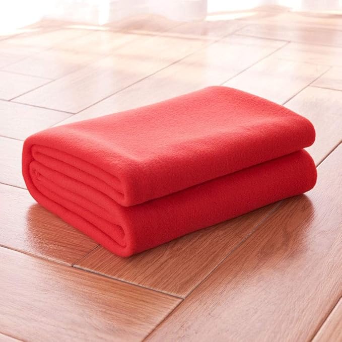 CAI TENG Fleece Throw Blankets Bulk Soft Lightweight Solid Warm Kids Blanket Cozy Christmas Fleece Blanket for Couch Bed Travel Wedding Gifts Outdoor 6 Pack Red 50 x 60 inch