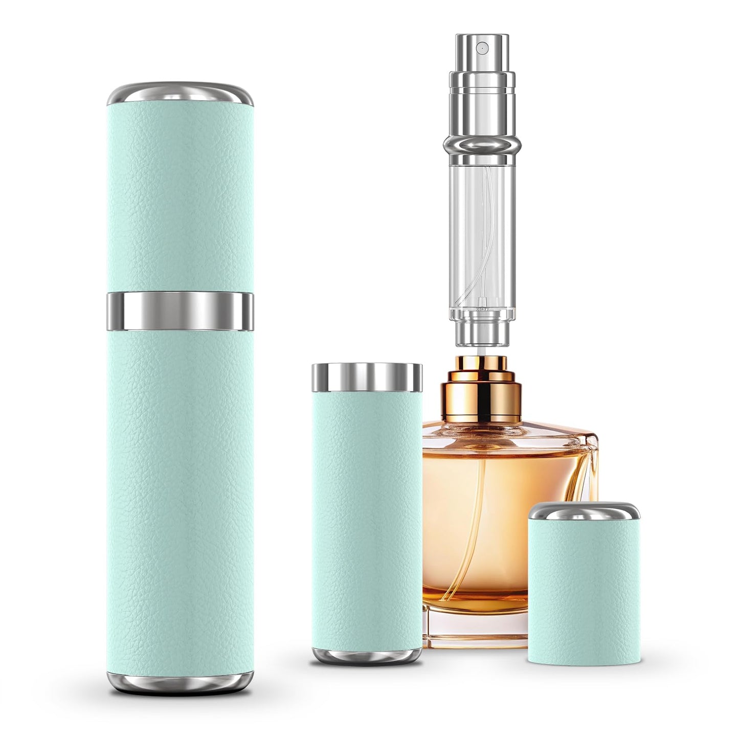 WXS-CHALL Mini Perfume Refillable Bottle, 5ml Leather Travel Atomizer Sprayer for Perfume, Protable Refill Spray Bottle for Travel and Outings Essentials.