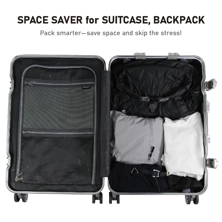 Noitullop Vacuum Compression Bags for Travel, 40L Pump-Free Reusable Vacuum Bags, Waterproof Laundry Bag for Backpack and Suitcase, Space Saver Bags for Backpacking