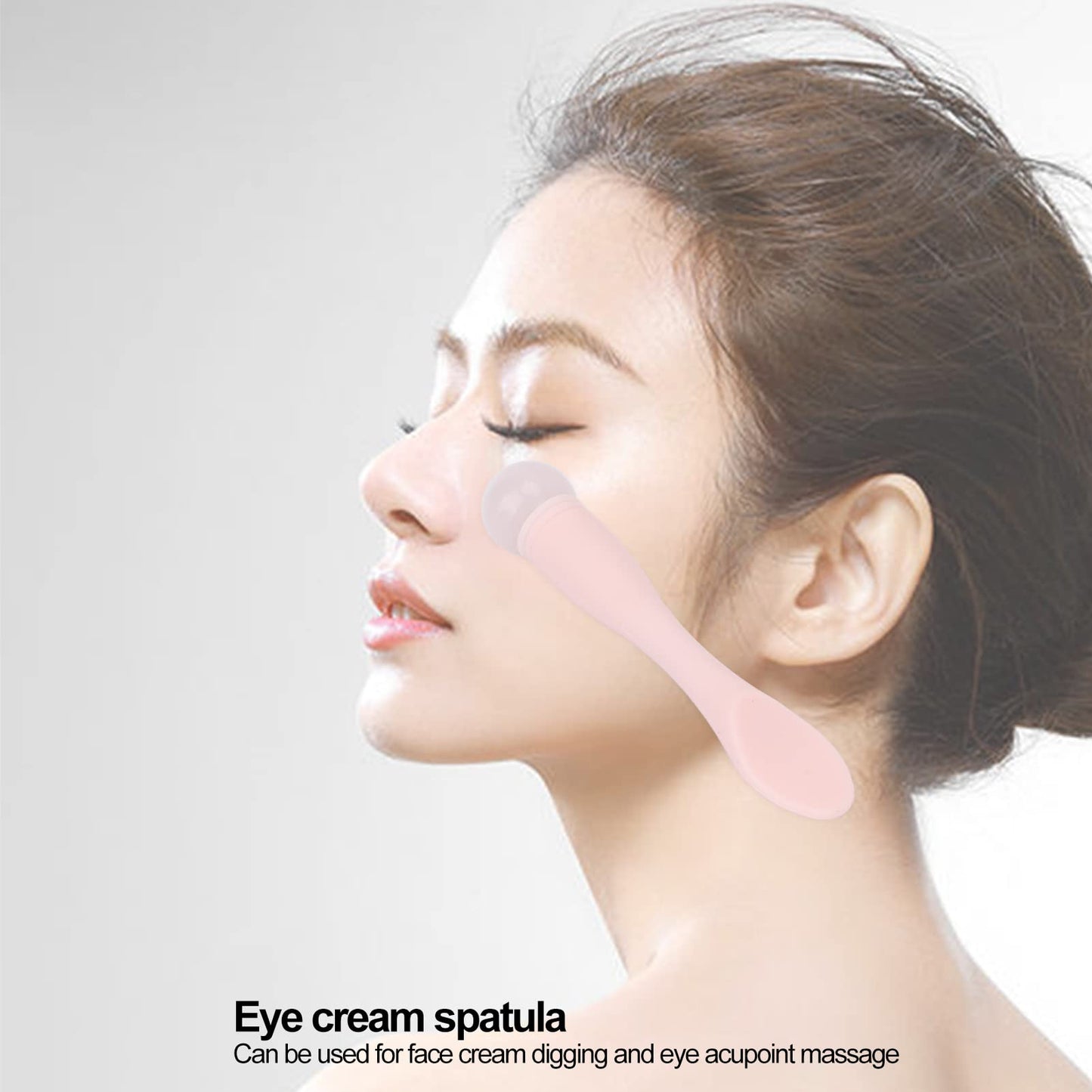 Eye Cream Spatula, Cosmetic Spoon Mini Makeup Spatula Spoon Beauty Scoop Eye Massage Wand Stick Professional Silicone Face Eye Cream Applicator Spatula for Skin Care Home Salon