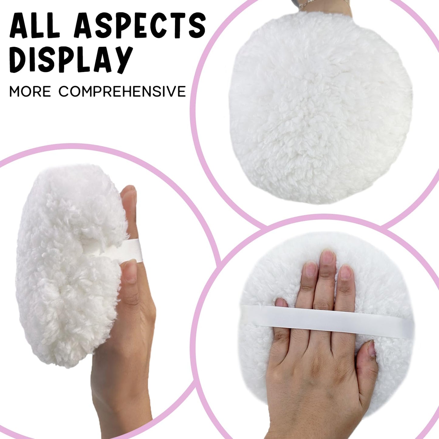 Topwon Oversize Powder Puff 6’’ Body Powder Applicator - Extra Large Powder Puffs for Men Women 1PC