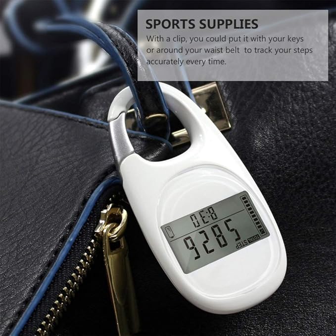 BESPORTBLE Portable Pedometer 3D Digital Pedometer with Clip Simple Walking Step Counter for Men Women Kids Track Steps and Miles/Km Calories Burned Random Color