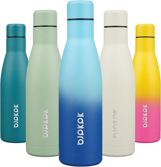 BJPKPK 17oz Insulated Water Bottles Stainless Steel Sports Water Bottles Keep Cold and Hot for Travel Dishwasher Safe,Sky