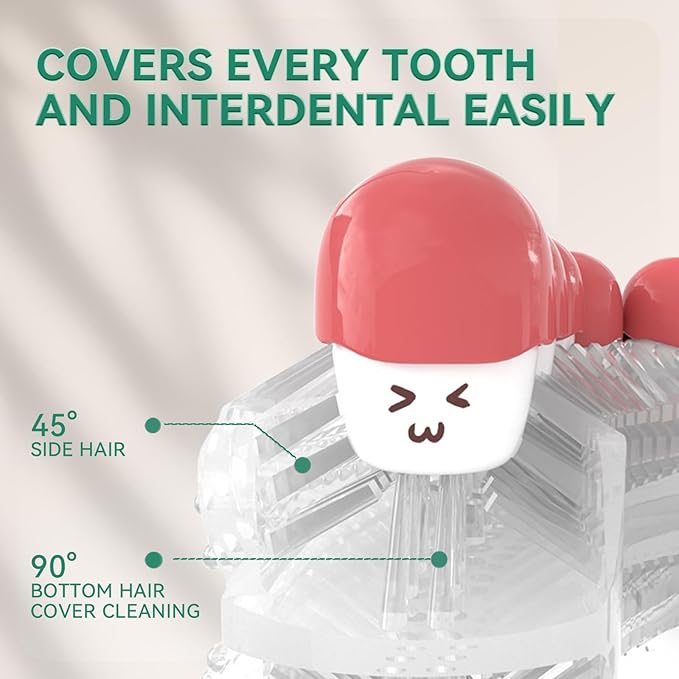 Adult Sonic Automatic Electric Toothbrush, 360° Oral Cleaning Stain Whitening, IPX7 Waterproof Rechargeable, u-Shape Brush Head*3+Straight Handle Brush Head*2, Suitable for Travel or Home Use