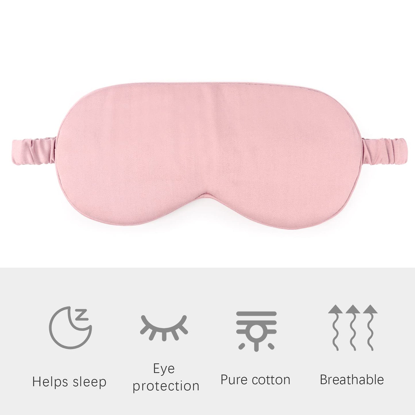 HBHLFZ Sleep Mask 2 Pack - Bamboo Viscose Fiber Sleeping Eye Mask - with Elastic Band/Headband - Comfort Sleeping Shade - for Nighttime Sleeping, Traveling & Napping（Pink）