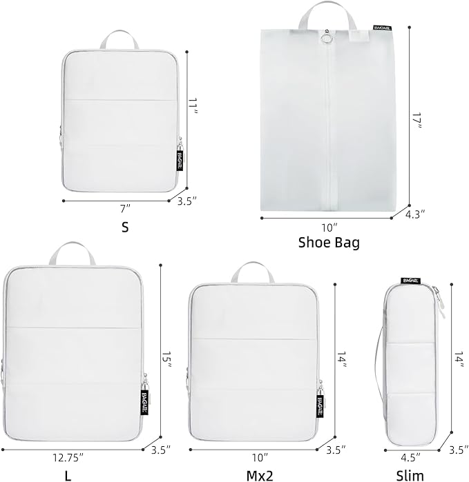 BAGAIL 6 Set Ultralight Compression Packing Cubes Packing Organizer for Travel Accessories Luggage Suitcase Backpack