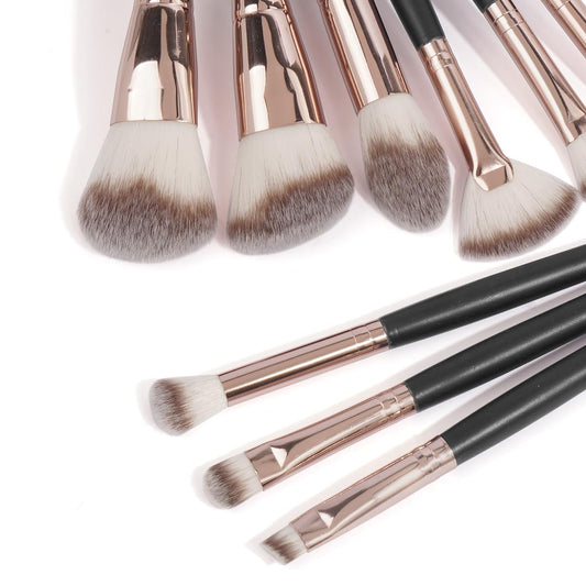 Makeup Brushes 11 Pcs Easy-taken Travel Makeup Brush Set Foundation Eye Shadows Blush Face Powder Concealer Mini Make up Brushes with Case (Black)