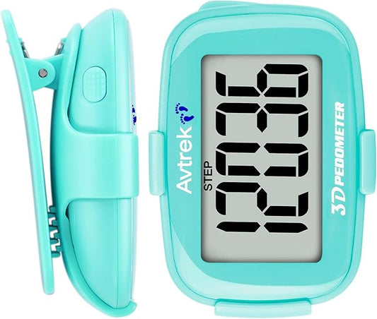 3D Step Counter Clip On with LED Backlight Pocket Pedometer for Walking Outdoor Activities Fitness Tracker Without Smartphone