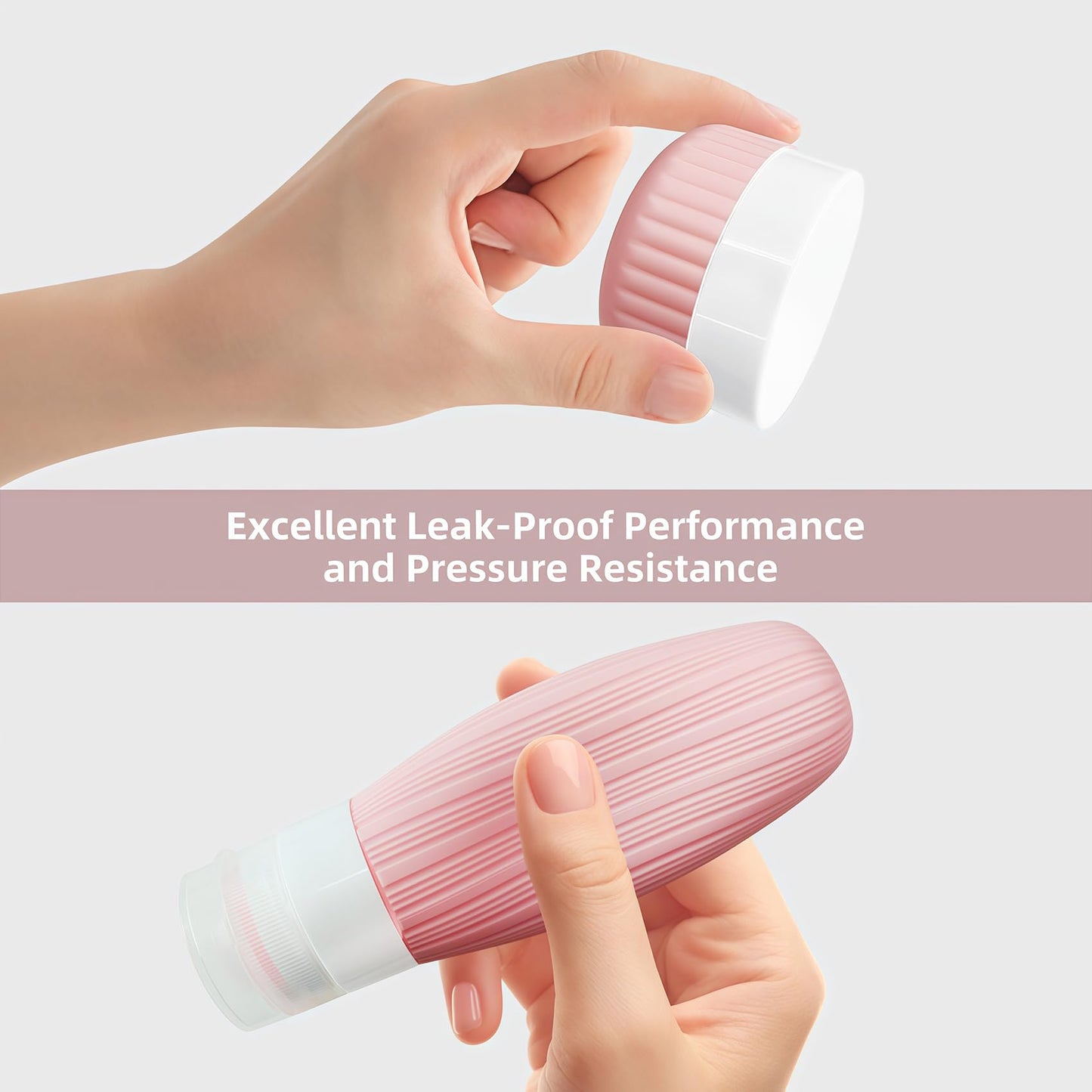 Travel Bottles for Toiletries, Leakproof Silicone Squeezable Cosmetic Liquids Bottles in Travel Size with Clear Bag, TSA Approved Refillable Cosmetic Container Kits for Shampoo and More