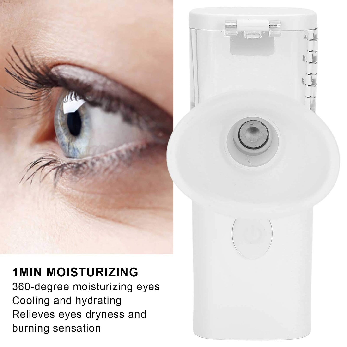 Dioche Dry Eye Humidifier Mist Sprayer - Portable Moisturizing Machine, Cool Steamer, Fast Steam Sprayer for Eye Skin Care, Makeup (White)