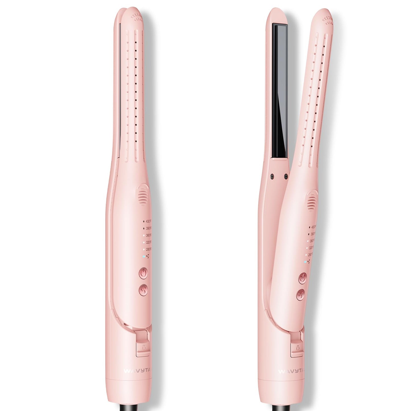 Wavytalk 0.65" Pencil Flat Iron, Cool Curl Pencil, Small Airflow Styler and Straightener for Short Hair, Pixie Cut and Edges, Curling Iron for Short Hair with 360º Cool Airflow for Long-Lasting Hold