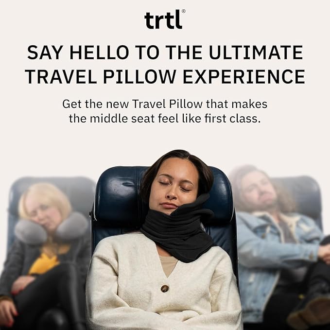 trtl Pillow - Scientifically Proven, Super Soft Neck Support Travel Pillow - Lightweight and Machine Washable - Ergonomic Design for Traveling on Airplanes, Cars, and Trains - Grey
