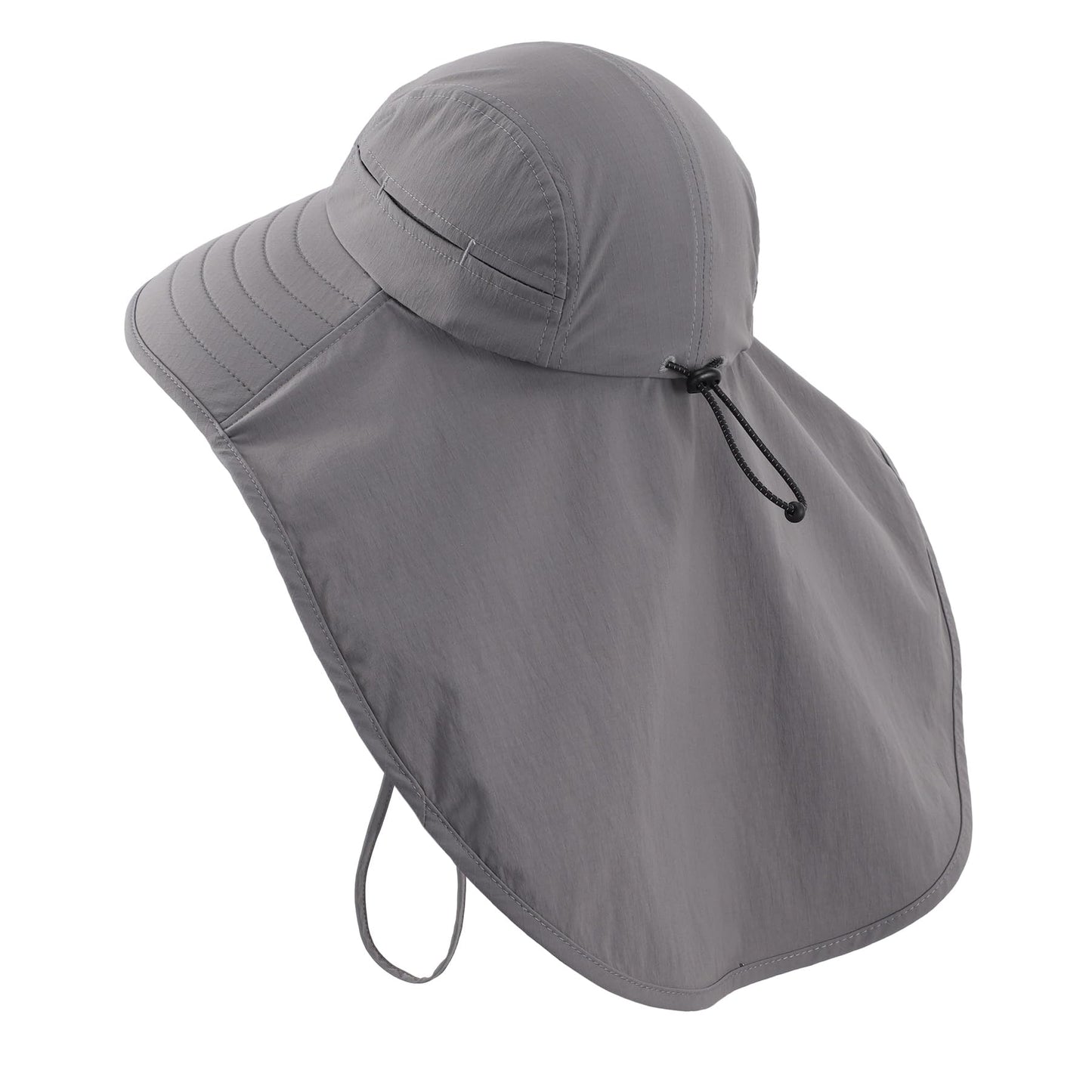 Home Prefer UPF 80+ Sun Hat for Men Women Wide Brim Sun Hat with Neck Flap UV Protection Safari Beach Bucket Fishing Hat Dark Grey