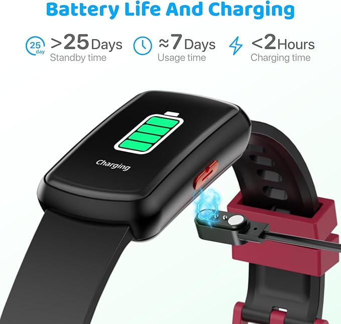 Kids Fitness Tracker Watch for Boys Girls Ages 5-15, Full Touch 1.47" Screen, Activity Tracker, HeartRate and Sleep Monitor, IP68 Waterproof, Pedometer, Puzzle Games (Black)