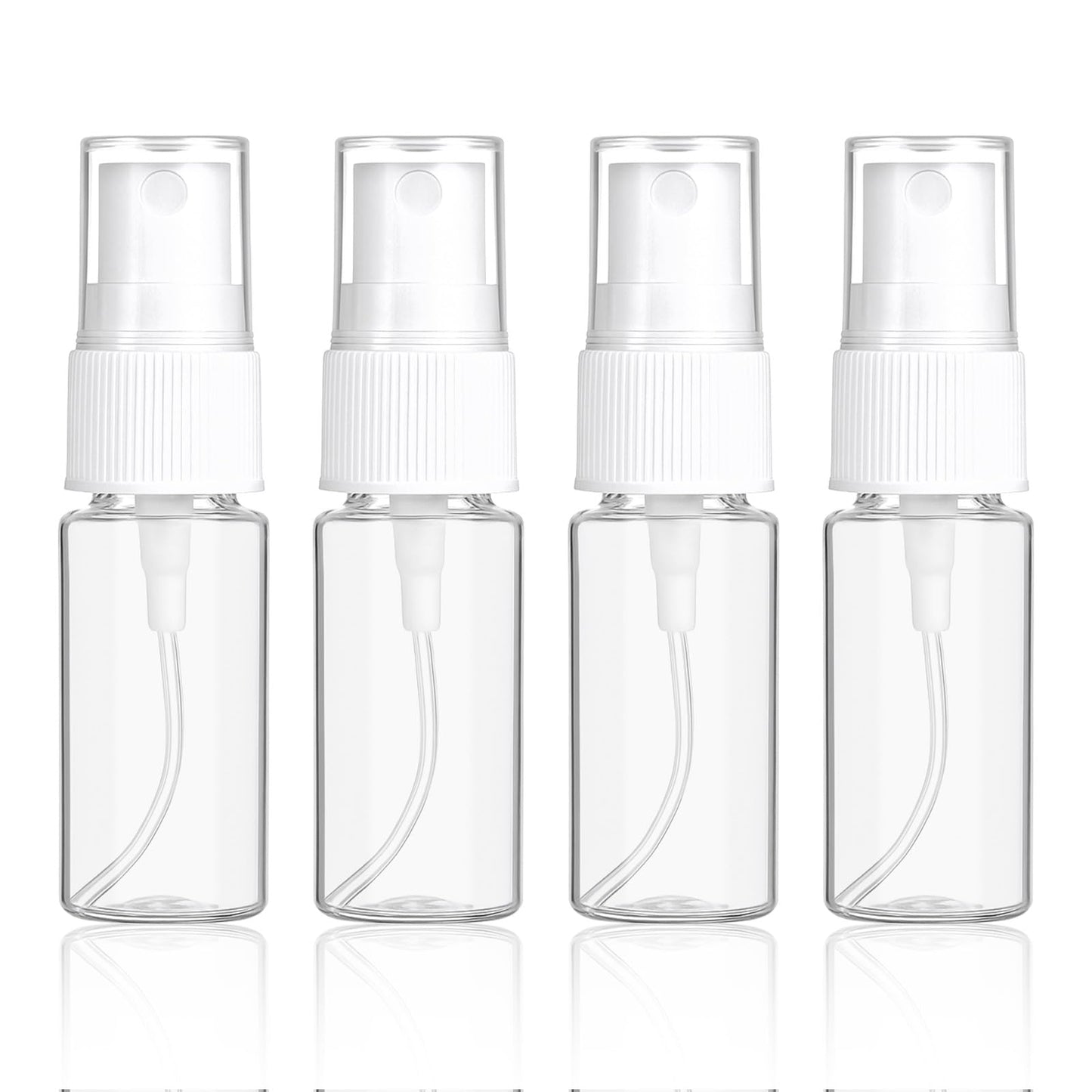 FdcZeyxior 4 PCS Travel Spray Bottle, Mini Spray Bottles Plastic Fine Mist Spray Bottles Small Refillable Travel Bottle Empty Liquid Container for Perfume, Care Liquid, Cosmetics (0.5 Oz/15ml)