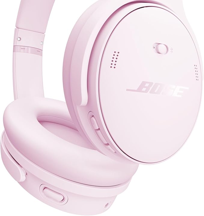 Bose QuietComfort Bluetooth Headphones, Wireless Headphones with Active Over Ear Noise Cancelling and Mic, Deep Bass, Up to 24 Hours of Playtime, Petal Pink - Limited Edition Color