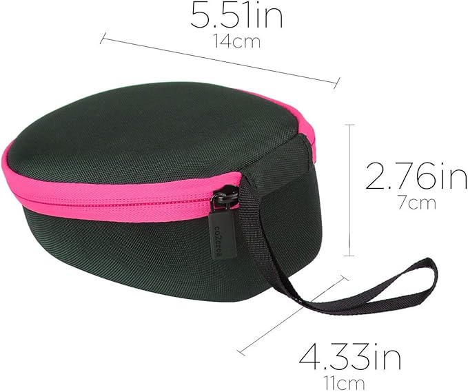 co2CREA Hard Case for SHOKZ New OpenRun Pro 2/1, OpenRun, OpenMove, OpenSwim Pro, OpenSwim, Compatible with All SHOKZ Open-Ear Bone Conduction Sport Headphones, Black Case + Pink Zipper