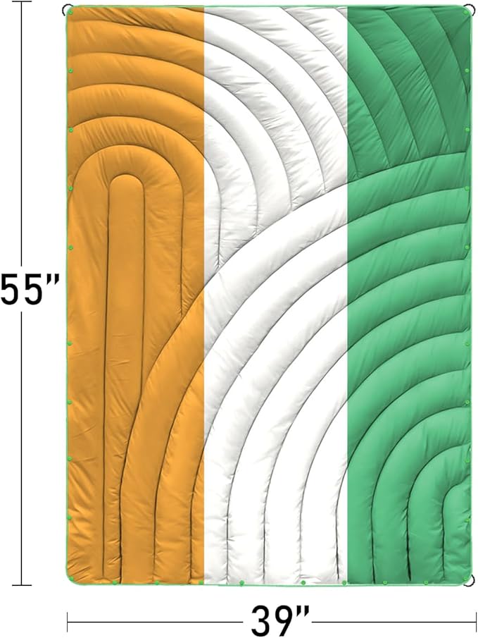 Camping Blanket,Puffy Printed Camp Blankets Lightweight Packable for Outdoor Camping,Traveling, Stadium, Hiking, Picnics