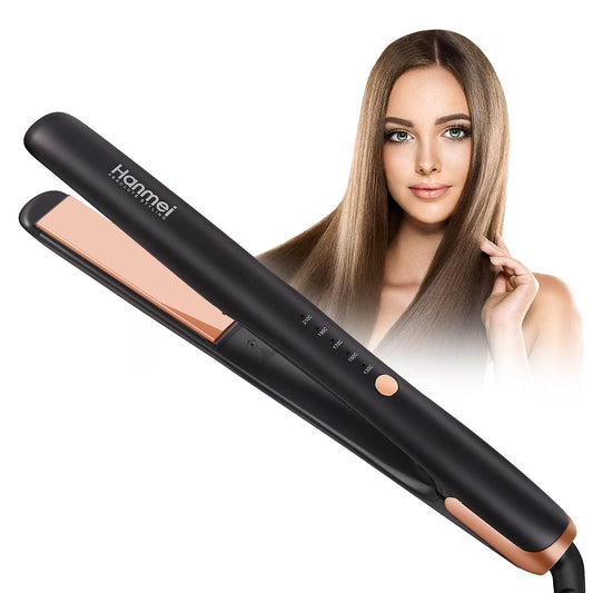 Compact Size Hair Straightener Titanium Plates Flat Iron with Adjustable Temperature, 1-Inch Flat Iron for Hair Styling, Suitable for All Hair Types