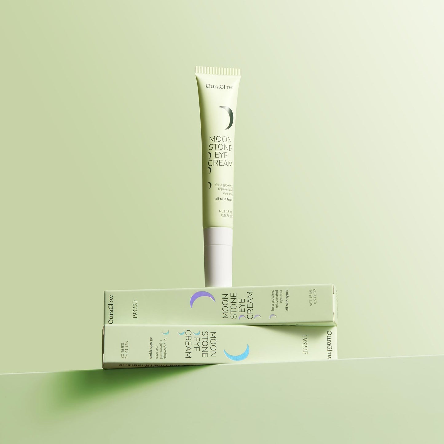 OURAGLOW Caffeine Eye Cream for Dark Circles and Puffiness – Moonstone Under Eye Cream with Cooling Tip, Retinol, Hyaluronic Acid & Peptides – for Wrinkles, Bags, Fine Lines – Fragrance-Free