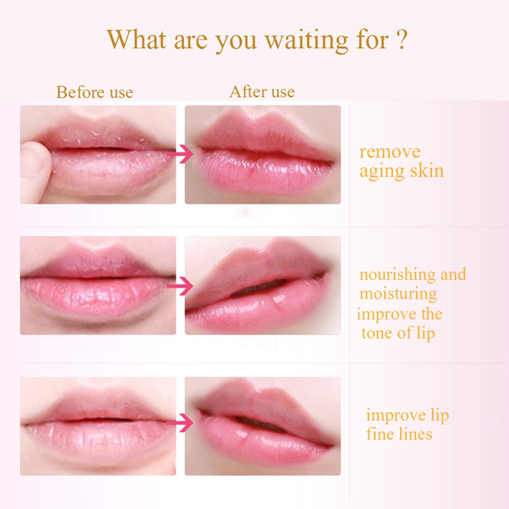 Felico Lip Mask, 30PCS Collagen Crystal Pink Care Gel Pads, Moisturizing Anti-Wrinkle Anti-Aging Firm Hydrate Lips, Remove Dead Skin Fine Lines Moisture Essence Make Your Dry Lip Attractive Sexy