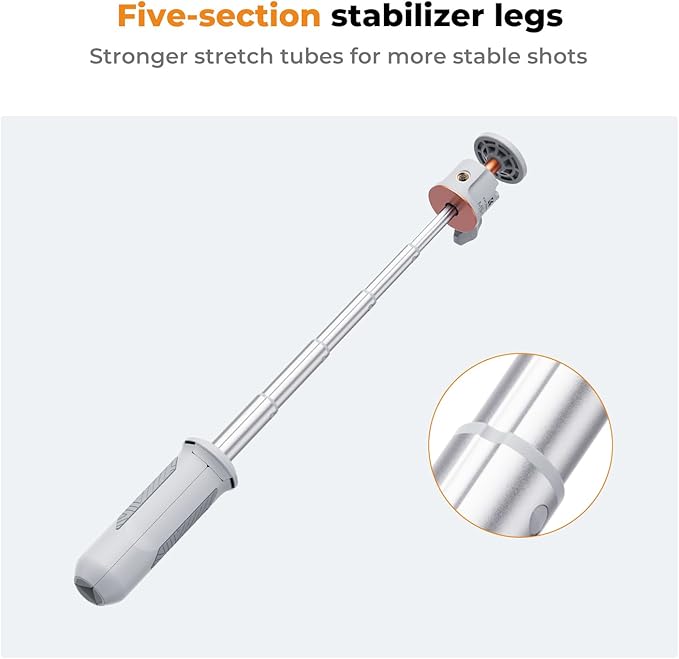 K&F Concept Selfie Stick, Small Camera Tripod Handheld Tripod for Camera Max Load Capacity 2kg, 1/4" Screw Universal for Sony/Nikon Camera Vlogging Tripod for Cell Phone DJI OSMO Pocket 3.(Grey)