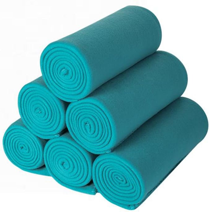 CAI TENG Fleece Throw Blanket Blankets Bulk for Couch Lightweight Warm Soft Cozy Kids Blanket Bulk 50 x 60 inch Fleece Fabric Yard Solid for Bed Sofa Travel Gifts Outdoor Blue 6 Pack