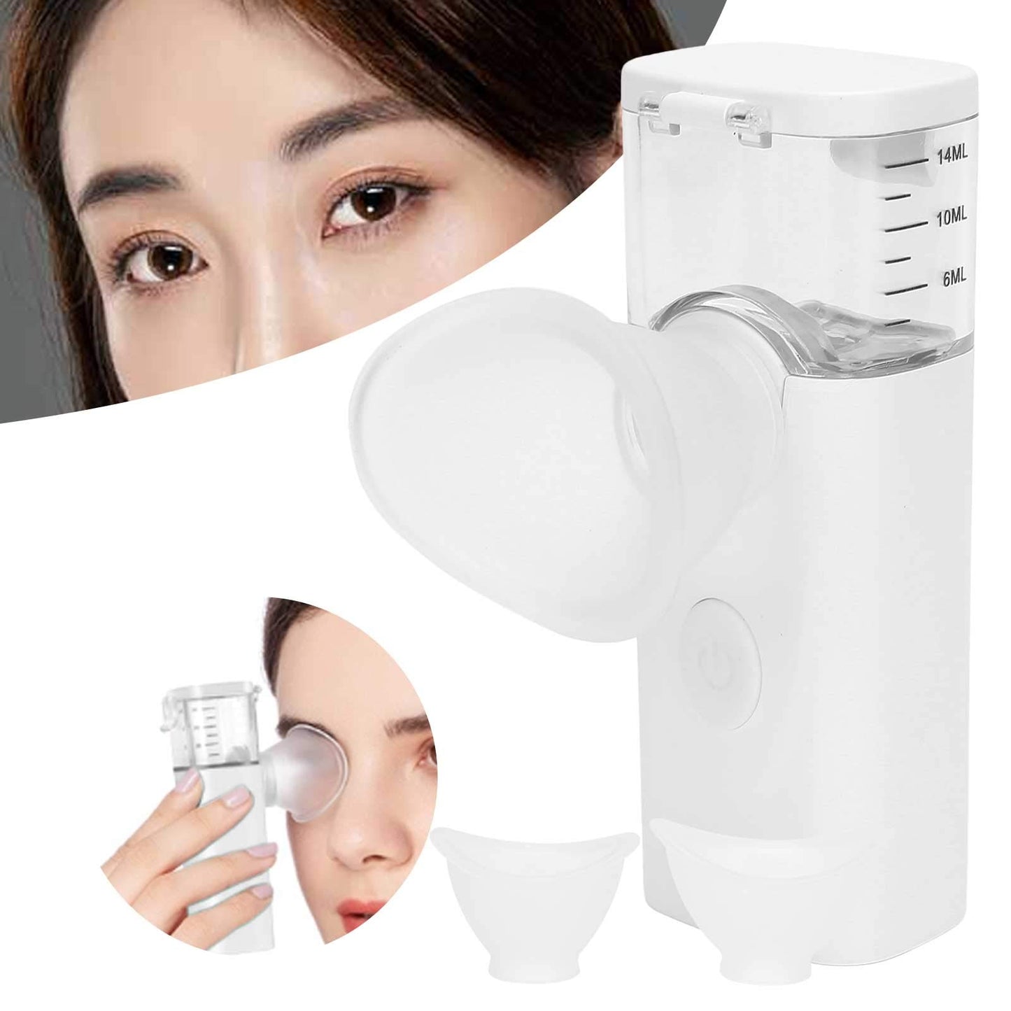 Dioche Dry Eye Humidifier Mist Sprayer - Portable Moisturizing Machine, Cool Steamer, Fast Steam Sprayer for Eye Skin Care, Makeup (White)