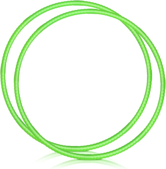 2 Pcs Toy Hoop Exercise Hoop Detachable Adjustable Plastic Toy Ring Playground Equipment for School Colored Circles Exercise Ring for Teens Dog Agility Equipment(Green,23 Inch)