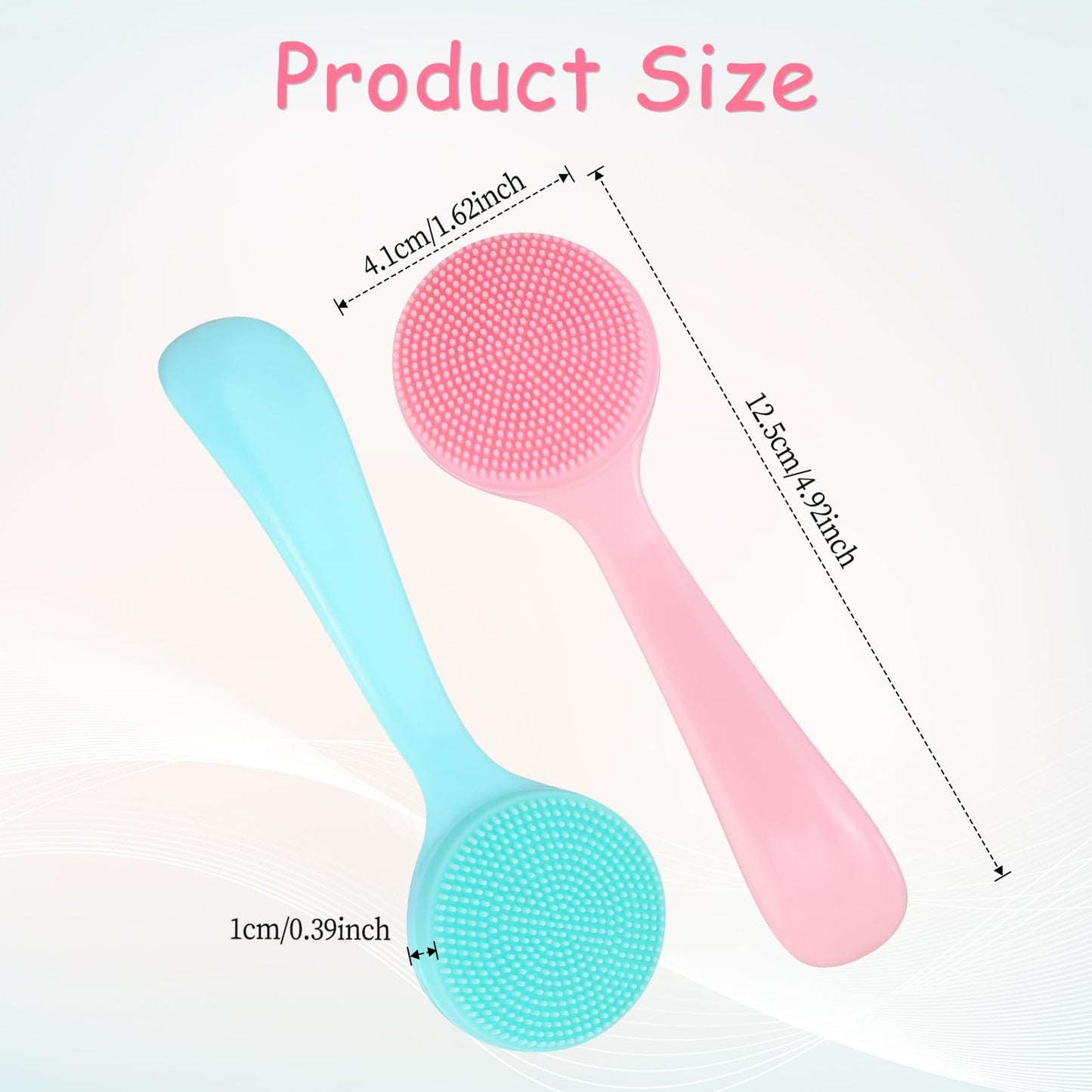 BOHUIZ 2Pcs Silicone Face Brush Manual Face Scrub Brush, Soft Facial Cleansing Brush Waterproof Exfoliating Face Brush Skin Friendly Face Cleaner Brush for Blackheads Makeup Residues Removal