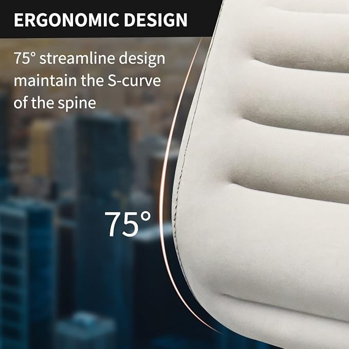 Inflatable Travel Pillow Lower Back Support for Office Chair, 3 in 1 Portable Lumbar Cushion, Wedge and Leg Elevation Pillow, Fast Inflating/Deflation, Ergonomic Inflatable Lumbar Pillow for Airplane