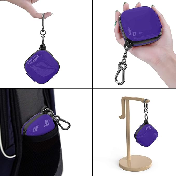 Compatible Powerbeats Pro Case Cover, Full Protective Shockproof Anti-Slip Silicone Case for Beats Powerbeats Pro (Black Edge+Dark Purple)