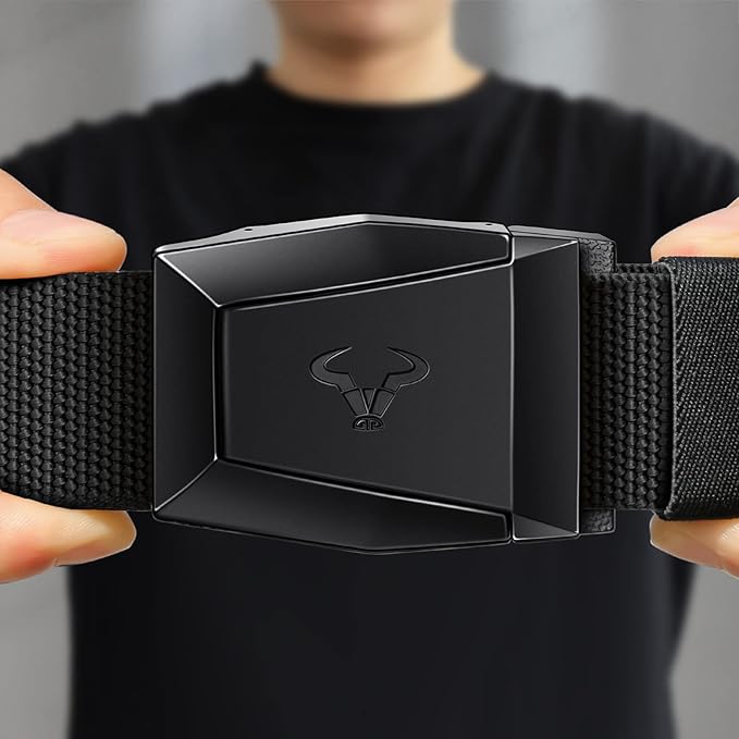 BULLIANT Men Belt 2 Pack,Nylon Web Holster Belt Stretch for Gift Men Outdoor Work Sports Hunting Hiking,Quick Release