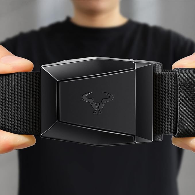 BULLIANT Men Belt 2 Pack,Nylon Web Holster Belt Stretch for Gift Men Outdoor Work Sports Hunting Hiking,Quick Release