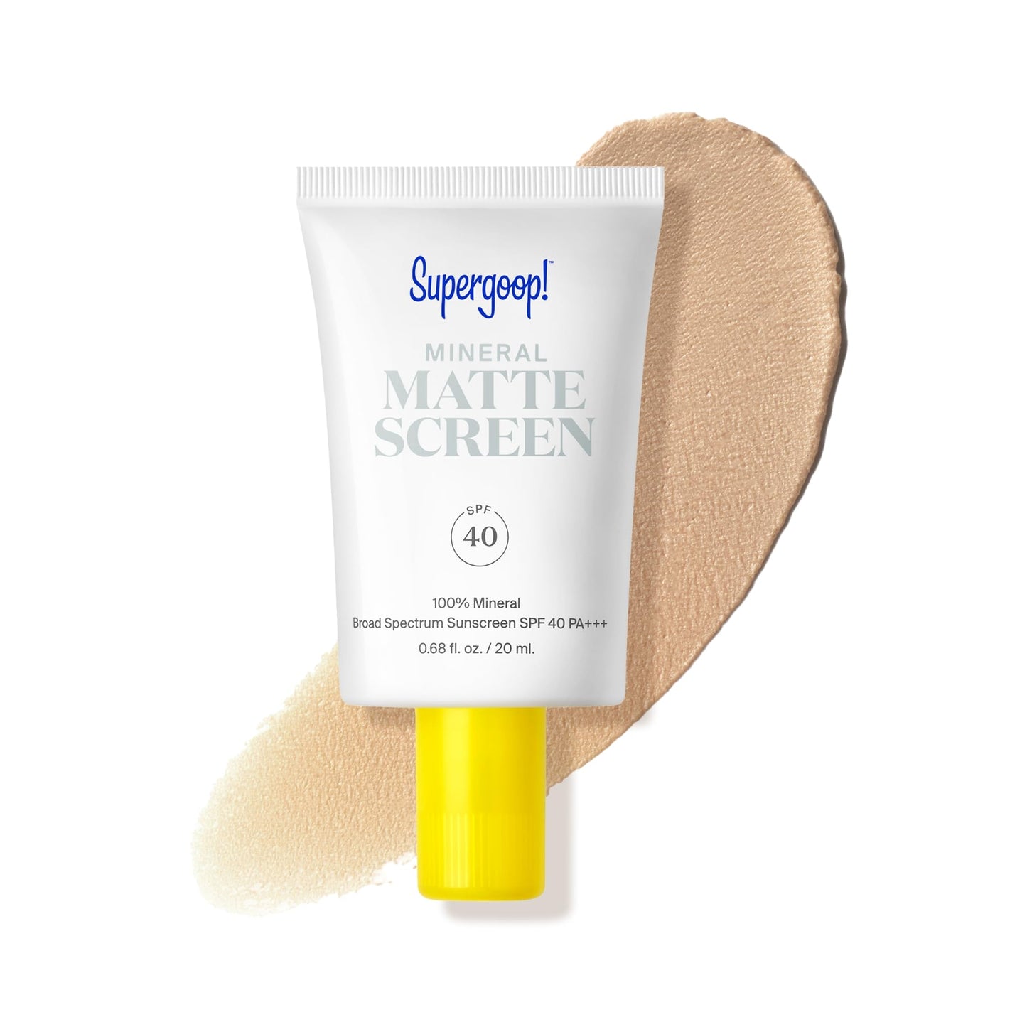 Supergoop! Mineral Mattescreen (SPF 40) - 20 mL - Mineral, Oil-Free Broad Spectrum Sunscreen - Smooths Skin’s Appearance, Minimizes Pores & Controls Shine - Water & Sweat Resistant