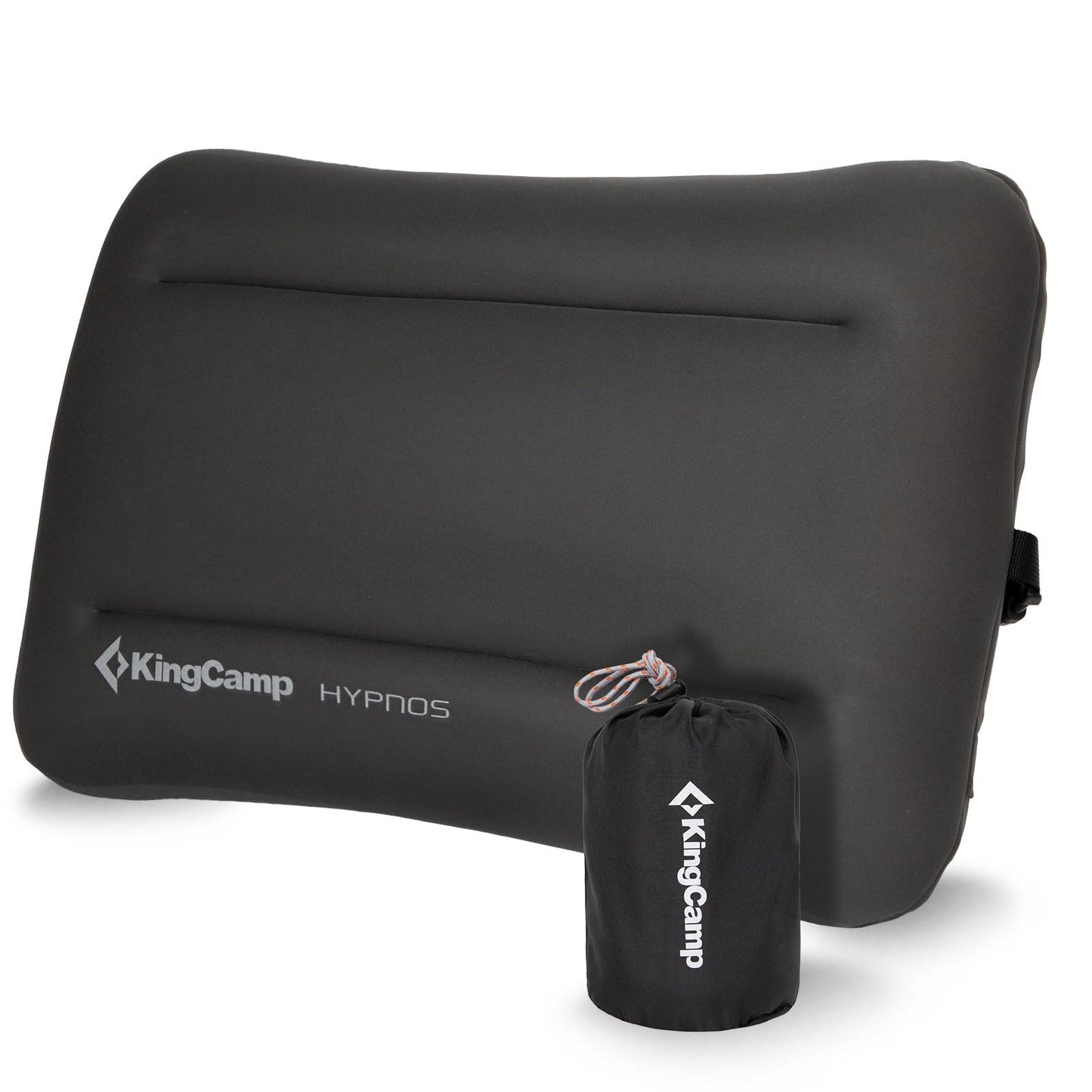 KingCamp Inflatable Pillow for Camping, Extra Large Inflatable Camp Pillow, Portable Ergonomic Air Pillow with Removable Washable Cover for Camping, Hiking, Car, Beach, Travel, Grey