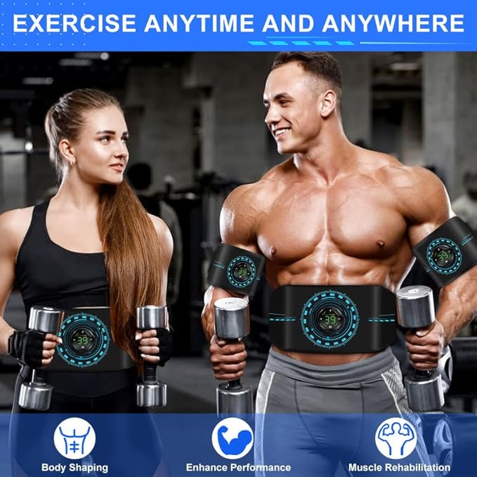 Ab Stimulator Muscle Toner, Abs Stimulator Machine Workout Equipment for Men and Women Abdomen at Home or Office Exercise Adhesive