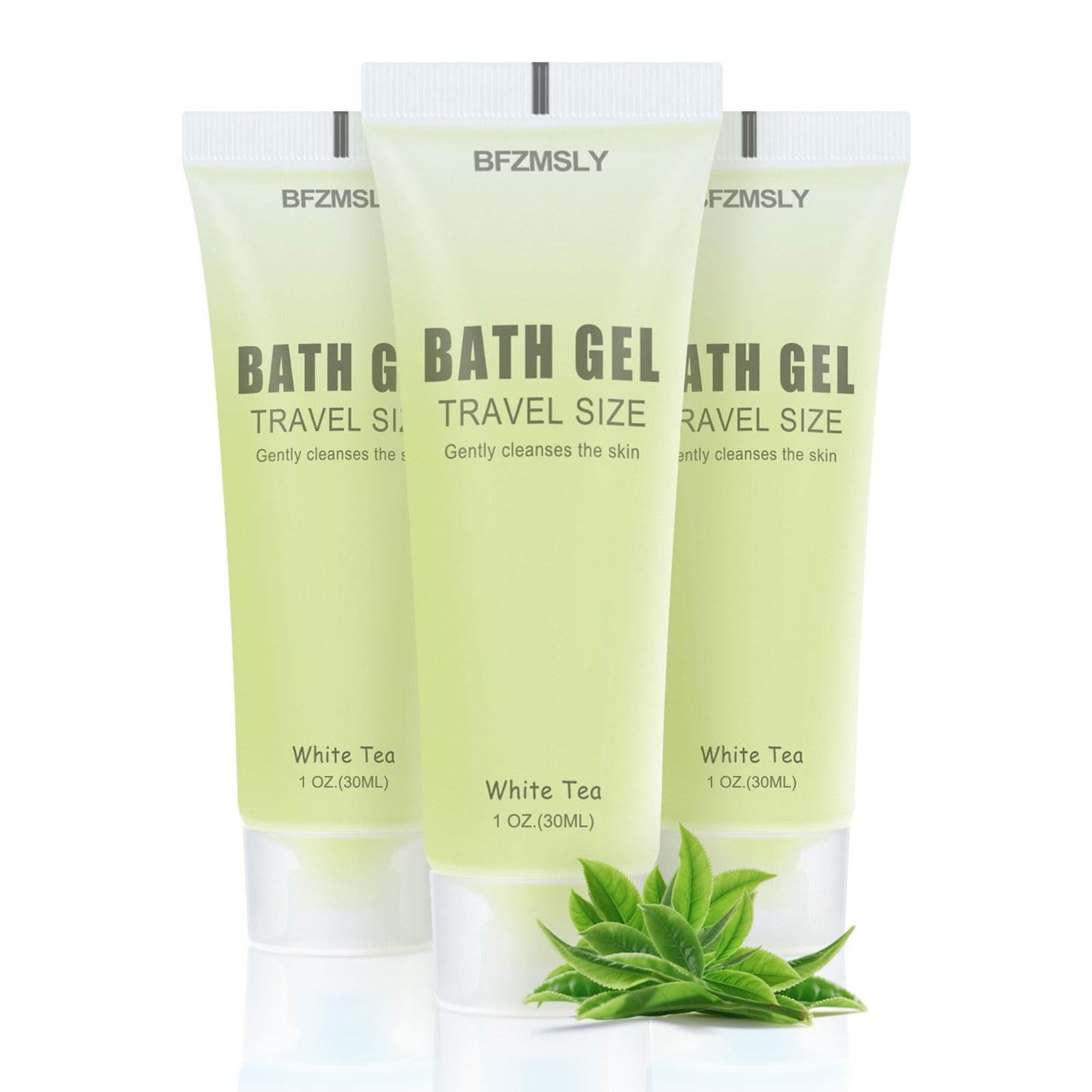 BFZMSLY 30 Pack Bulk Travel Size Body Wash, 1oz Tubes, White Tea Scent, Mini Shower Gel for Hotel Guests, TSA Approved Toiletries, Individually Sealed for Airbnb, Vacation Rentals