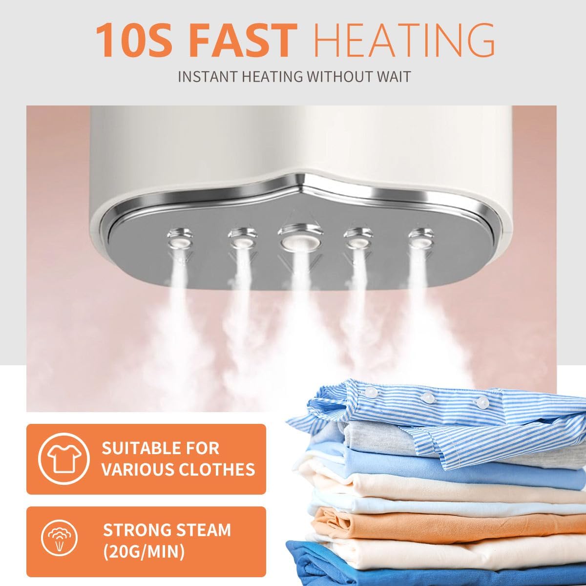 1000w Travel Garment Steamer for Clothes: Foldable Portable Handheld Clothing Mini Steamers Travel Size Hand held Electric Small steam Iron plancha a de Vapor para ropa portatil Travel Dorm Essentials