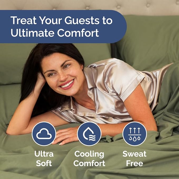 Bulk Case Pack of 12 Sheet Sets - (12) Complete King Size Sheet Sets with Deep Pockets - Wholesale Bulk Bedding for Hotels, Spas & Airbnbs - Breathable, Cooling and Wrinkle Free - (King, Sage Green)